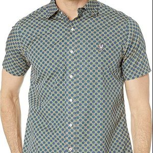 Psycho Bunny Short Sleeve Button Up Shirt Size Medium